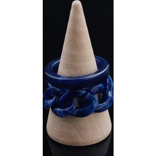 Simple Retro Womens Transparent Resin Acrylic Ring Creative Korean Square Geometric Link Ring Jewelry Accessories 2021