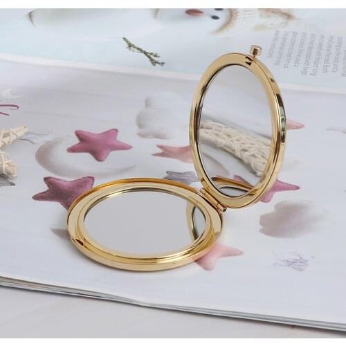 1PC 3 Colors Fashion Women Ladies Make Up Mirror Cosmetic Folding Portable Compact Pocket With Makeup Tool Nice Gift