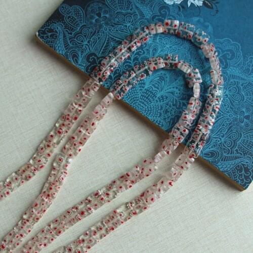 10x10x4.5mm square millefiori glass beads,about 1.2mm hole size for jewelry use,40 pieces per lot