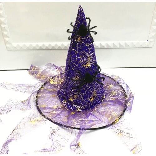 12pcs Halloween Party Hanging Beard Tassels Wizard Hat Dress Up Witch Costume Cosplay Children Adult Spider Black Purple Blue