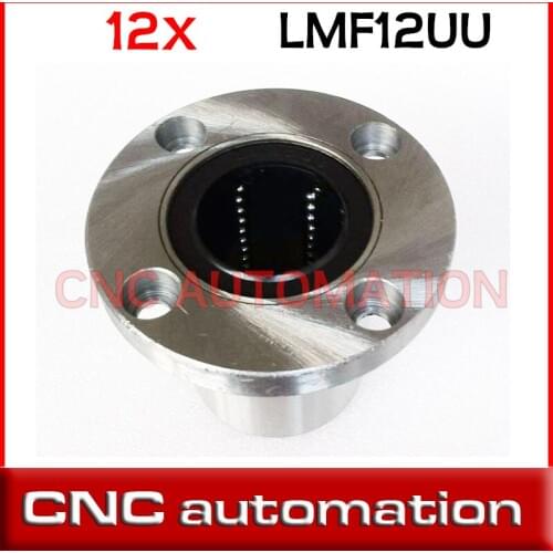 12pcs LMF12UU flange linear ball bearing for 12mm linear shaft CNC