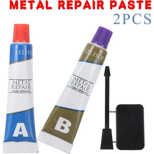 2PC Metal Repair Adhesive Paste Industrial Metal Cold Welding Repair Glue Quick-drying Heat Resistant Repair AB Sealant Glue