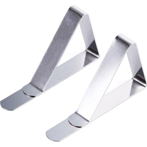 2pcs Stainless Steel Anti-slip Tablecloth Clamps Outdoor Party Wedding Picnic Supplies Promenade Table Cover Holder Fixing Clips