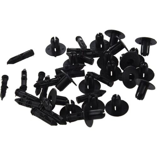 20 Pcs Auto Car Parts Panel Trim Clips Plastic Rivet Fastener Black 5.5mm Hole