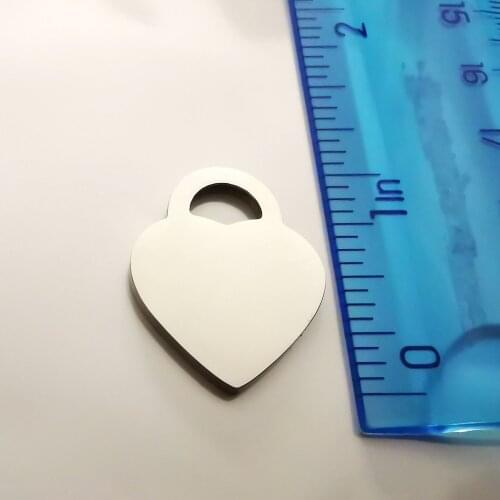 20 pieces of 304 Stainless Steel Heart-Shaped Tag Charms DIY Love Necklace Pendant Valentines Day Gift Lover Heart finding