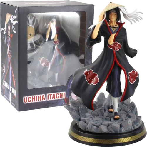 30cm Naruto Shippuden Anime Uchiha Itachi with Straw Hat PVC Action Fogure Cartoon Decoration Model Toy Kids Gift Brinquedos