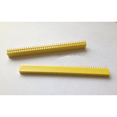 5pcs double row seat female 2*40PIN 2*40P 2.54 mm pitch vertical pin Needle Base Socket Yellow copper plated gold