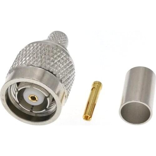50pcs RP-TNC Male Jack Center Crimp RF Connector For RG-8X LMR240 RG8X LMR-240
