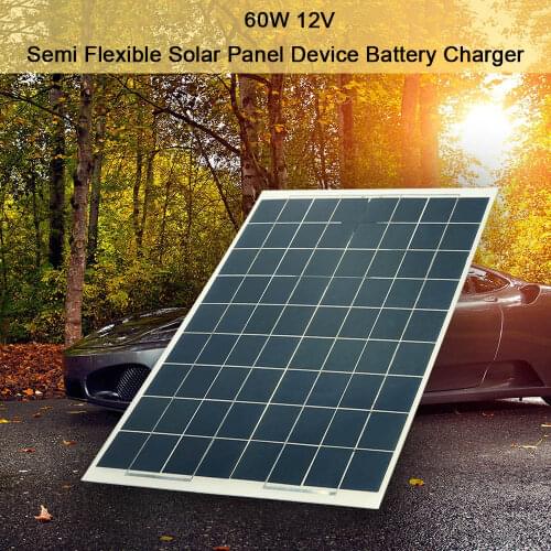 60W 12V Semi Flexible Solar Panel Device Battery Charger