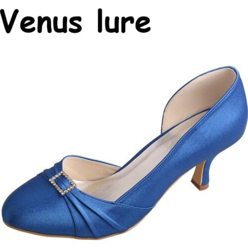 23 Colors Bridal White Shoes Blue Prom Shoes Size 11 Mid Heel D'orsay Pumps