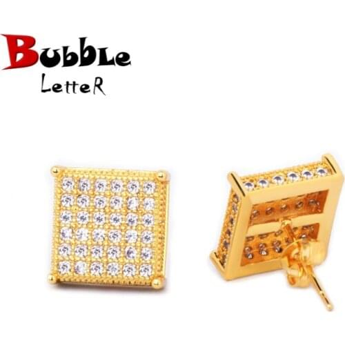 Bubble letter Women's Gold Earrings
