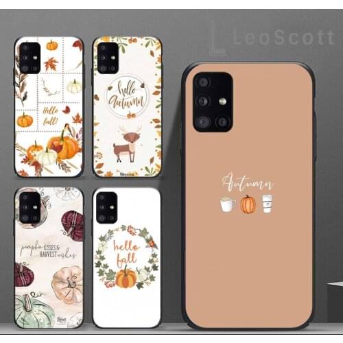 Pumpkin Happy Autumn leaf Phone Cases For Samsung A50 A51 A71 A31 A21S S8 S9 S10 S20 S21 Plus Fe Ultra 4G 5G
