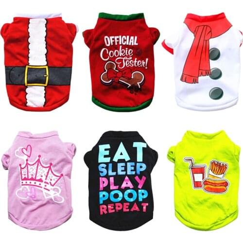 Cheap Dog Clothes Christmas Puppy Pet Clothing For Dog Vest Costume NewYear Dog Shirt Chihuahua Yorkshire Clothes For Small Dogs