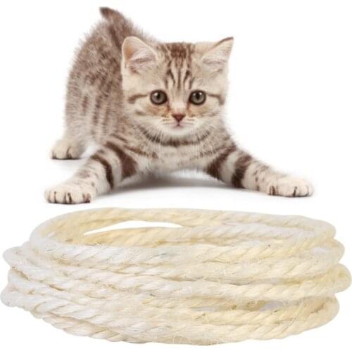 3/5M Natural Sisal Rope Cat Scratching Post Toys Making DIY Desk Foot Chair Legs Binding Rope Material For Cat Sharpen Claw