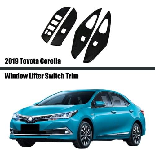 For Toyota Corolla 2019 2020 2021 Car Window Lifter Switch Cover Interior Button Decoration Door Armrest Farme Trim Pad