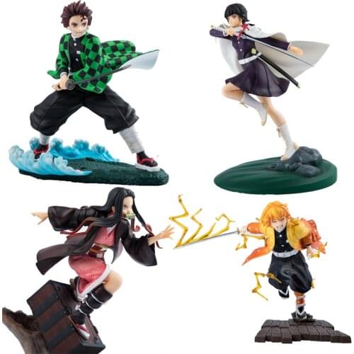 Anime Demon Slayer Kimetsu no Yaiba Kamado Nezuko Tsuyuri Kanao Agatsuma Zenitsu Kamado Tanjirou PVC Action Figure Model Toys