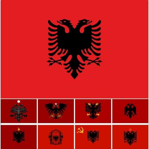 Albania History Flag Double Headed Eagle OUTDOOR INDOOR BANNER ALBANIAN Arms 90x150cm National Banner Parade/Festival/3x5ft