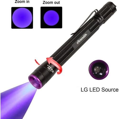 D Aventik Edison Design UV Power 365&395nm Zoomable Pen Light For Professional Fluorescent Detection Diagnostic Water-Resistant