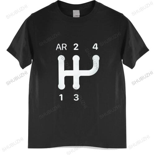 2CV Gear Shift Pattern T-Shirt Men Birthday Gifts Short Sleeves Funny Tees O Neck 100% Cotton Clothes Humor T Shirt