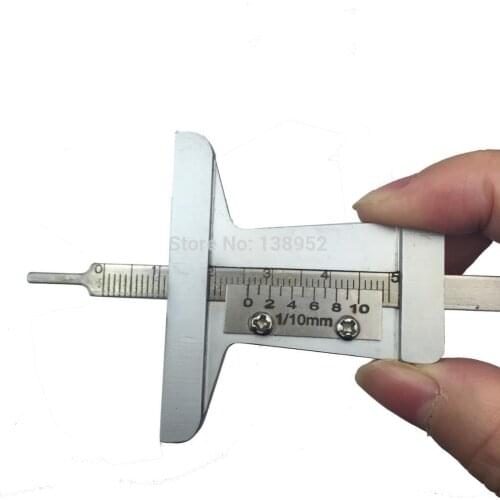 Stainless Steel taper 0-50mm Tyre Tire Veins Tread Depth Gauge Caliper tire gauge #No.2