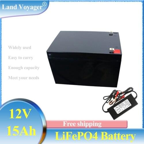 Land Voyager Lifepo4 12v 15Ah lithium battery pack BMS 4S 12.8v rechargeable for 24V 350w 300W ebike mera golf trolley Toys