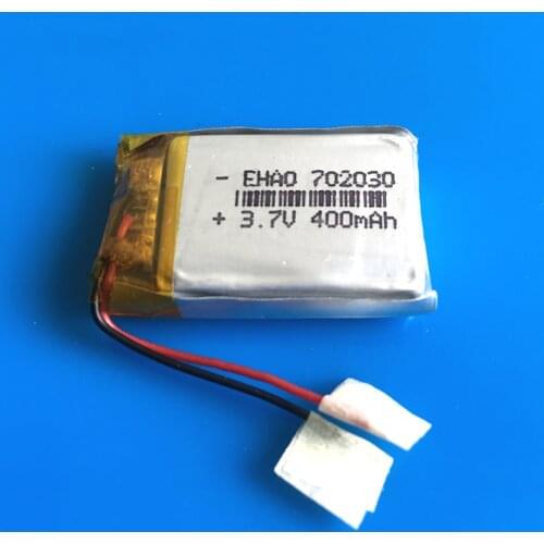 3.7V 400mAh 702030 lithium polymer lipo Rechargeable battery for MP3 GPS bluetooth headset camera 7*20*30mm