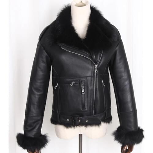 Milyfuer Women's Natural Sheepskin Coats