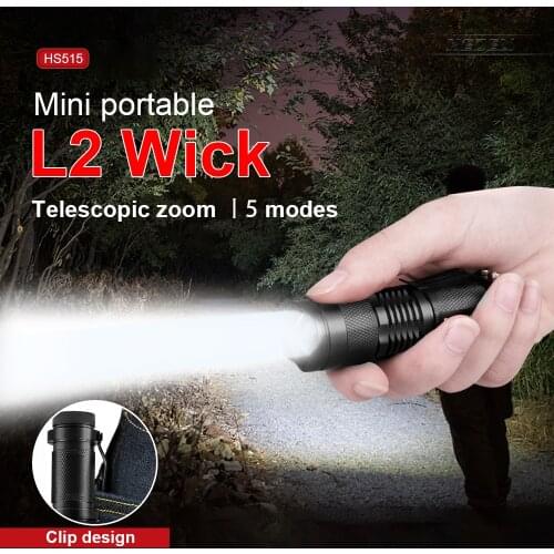 2021 Mini L2 Super Bright Bycicle Light 18650 Rechargeable Zoom Flashlight Tactical Waterproof Flashlamp Work Torch Lamp Lantern