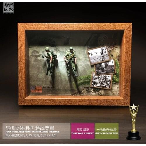 YUFAN Model dimensional Photo Frame 1:35 Vietnam War US Army finished soldiers finished picture frame Decoration 14 * 19CM