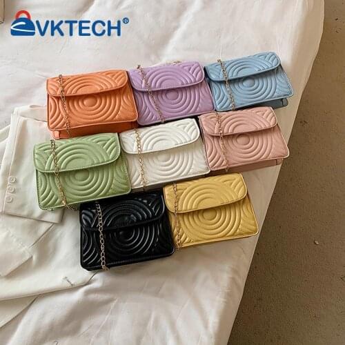 Fashion Women PU Leather Round Embroidery Pattern Crossbody Shoulder Messenger Bag Casual Ladies Chain Small Flap Handbags Purse