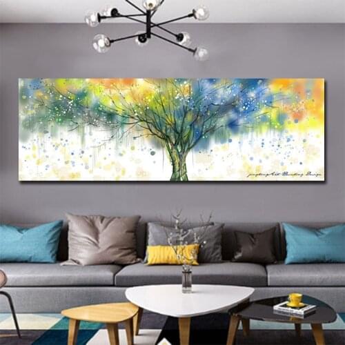 Modular Picture Canvas Prints Waterproof Colorful Money Tree Wall Art Painting Cuadros Decoracion Salon no frame