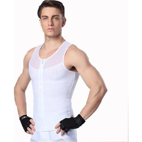 TFSCLOIN Mens Compression Fitness Clothing Men Zipper Elastic Shaping Tank Tops Summer Workout Male Bodybuilding Sleeveless Vest