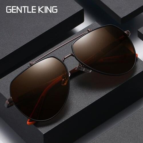 GENTLE KING Design Men Classic Sunglasses Aviation Frame Polarized Sunglasses For Men Driving UV400 Protection