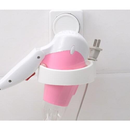 Wall-mounted Hair Dryer Holder Storage ABS Bathroom Shelf Hairdryer Holder Rack Organizer For Hairdryer Shelf