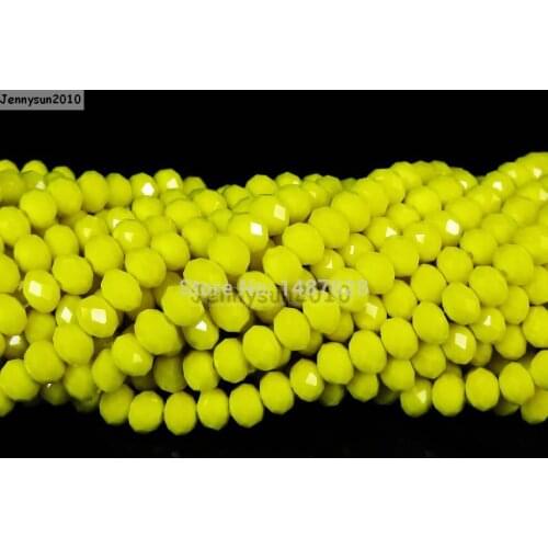 Opaque Yellow Czech Crystal 2mm x 3mm Faceted Rondelle Loose Spacer Beads For Bracelet Necklace Jewelry Craft 10 Strands/Pack