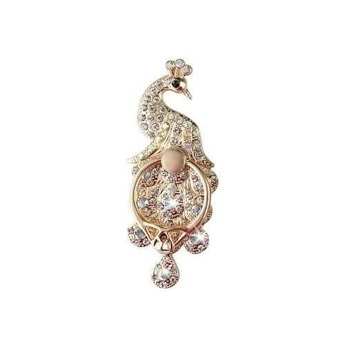 New Arrival 1 Piece Universal Cute Metal Finger Ring rings Phone Holder Stand Rhinestone Peacock Smartphone Ring Tablet Support