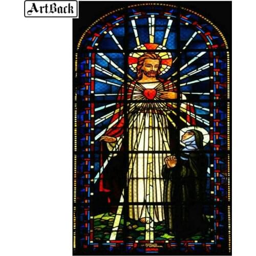New Arrival 5D Diy Diamond Painting Jesus Cross Picture 3d Religious Full Square / Round Drill Diamond Embroidery Kit 100x160cm