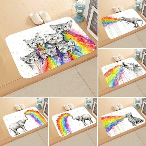 Doormat Anti-slip Creative Animal PrintAbsorb Water Bath Mat Bathroom Home Kitchen Bedroon Floor Mat Entrance 40*60cm DD-0119