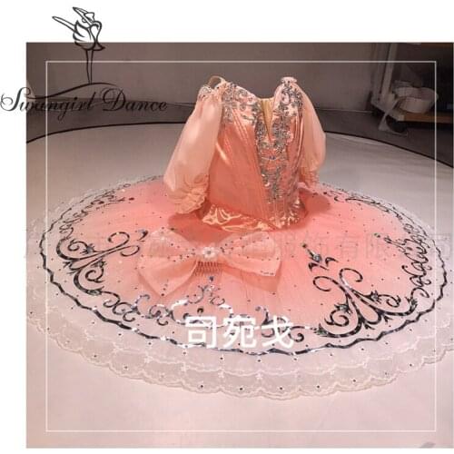 Pink Peach Girls Professional Perfromance Ballet Tutu For Child YAGP Competition Tutu Costumes BT4065