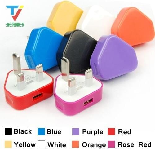 100pcs/lot 10 Different Colors UK Plug USB Charger AC Wall Charger Usb Power Adapter Charger for IPhone X 8 7 wholesale cheap