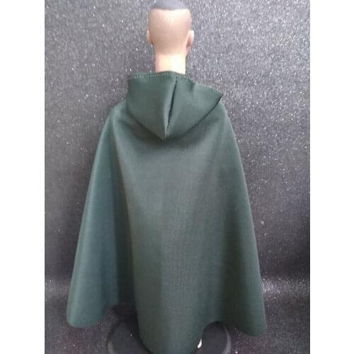 1/6 Scale Dark Green Cloak With Cap Model FOR 12" HT DAM Male Body Doll