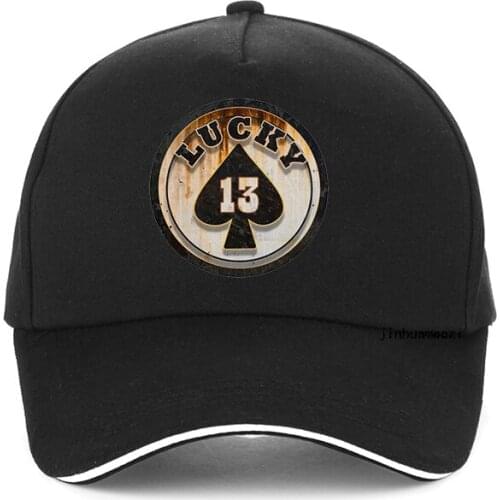 Vintage print LUCKY 13 Golf Baseball Cap Men Women digital lucky 13 Dad hat Adjustable Snapback Hats