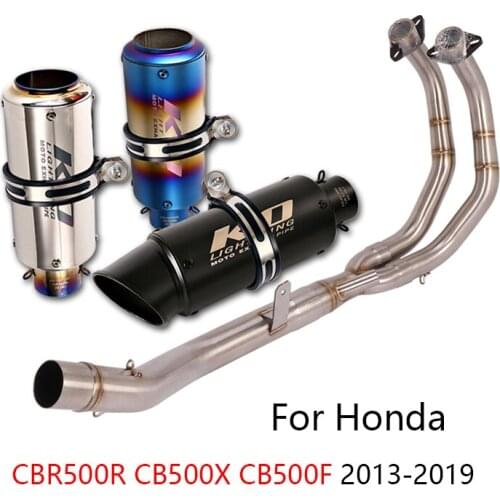 For Honda CBR500R CB500X/F 2013-2019 Exhaust System Motorcycle Header Mid Link Tube Slip On 51mm Mufflers with DB Killer Escape