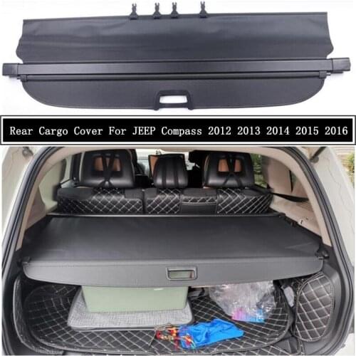 Rear Cargo Cover For JEEP Compass 2012 2013 2014 2015 2016 Privacy Trunk Screen Security Shield Shade Auto Accessories