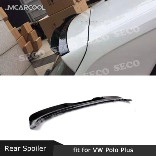 Carbon Fiber / ABS Rear Roof Spoiler Back Window Wings for Volkswagen VW Polo Plus Spoiler 2019 Car styling