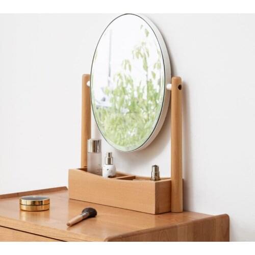 Real Wood Makeup Mirror зеркало Household Decoration Contracted European Beech Modern Bedroom Movable Type Dressing Mirrors