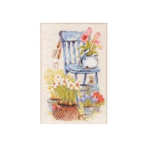 Gold Collection Counted Cross Stitch Kit Garden Flowers Flower on Chair Spring