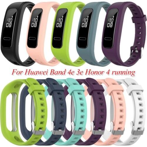 1Pcs Fashion Silicone Wrist Watch Strap Replacement for Huawei Band 4e 3e Honor 4 Running Adjustable Smart Watches Accessories