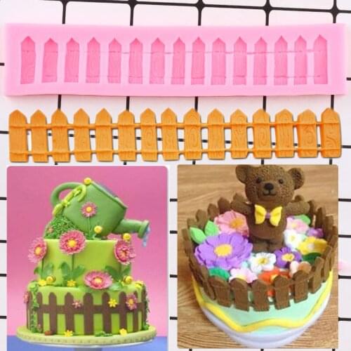 3D Fence Cake Border Silicone Mold Fondant Mould DIY Cake Decorating Tools Candy Chocolate Gumpaste Moulds Polymer Clay Molds