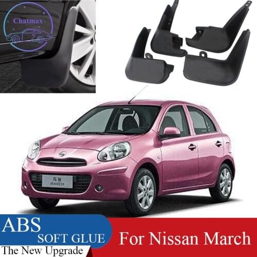 4pcs ABS Front & Rear Fender Protector For Nissan March 2011-2015 Car Mud Flaps Splash Guard Mudguard Mudflaps